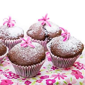 Bezglutenowe muffiny podwójnie czekoladowe